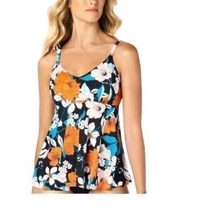 Swim Solutions Floral-Print Tankini Top 8